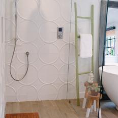 Modern Shower in Island-Inspired Bathroom