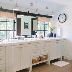 Tiffani Thiessen's White Master Bathroom with Double Vanity