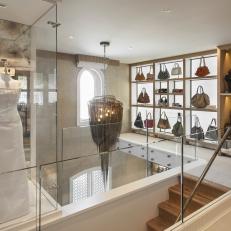 Wedding Gown Displayed in Two-Story Walk-In Closet