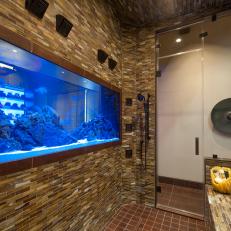 Glass-Walled Master Bathroom in Massive Closet 