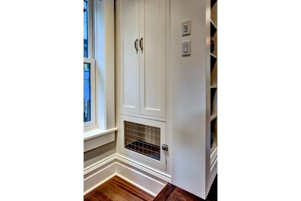 Custom Built In Dog Crate Under Pantry Cabinets Hgtv