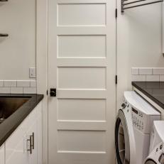 Transitional White Laundry Room 