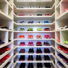 Spectacular Sneaker Display in Luxury Walk-In Closet 