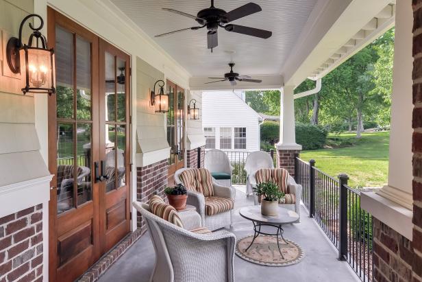 Traditional Front Porch With Southern Charm - Southern Charm Patio Furniture