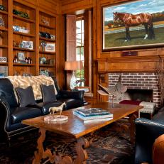 Luxurious Home Office with Wood Paneling 