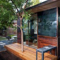 Backyard Studio Office With Metal Tiles