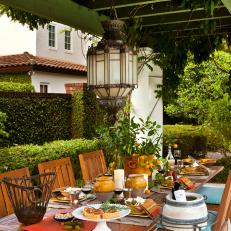 Outdoor Dining Room With Rustic Accents