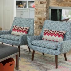 Bright and Bold Patterned Midcentury Modern Chairs