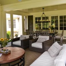 Lovely Screened Porch Offers Dining & Living Areas