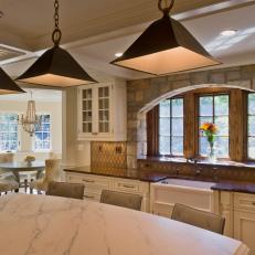 Traditional Kitchen With Large Center Island