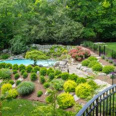 Traditional Pool With Beautiful Landscaping