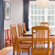 Contemporary Dining Room with Craftsman-style Table and Chairs