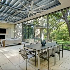 Contemporary Open-Air Living and Dining Rooms