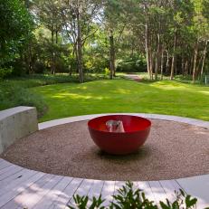 Circular Seating Area Nestled Into the Trees