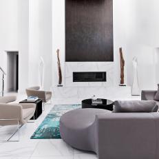 Couture Modern Living Room with Dramatic Flair 