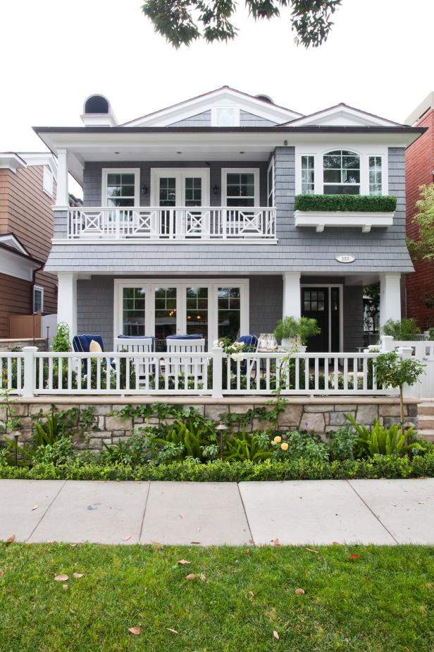 Coastal Home With Gray Exterior and Bright White Trim | HGTV