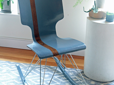 Use an old chair, repurposed wood rockers and a fresh coat of paint to make a one-of-a-kind rocking chair.