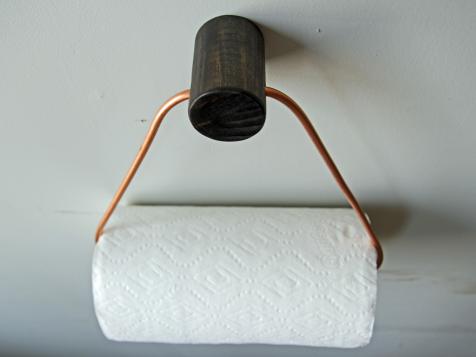 DIY  Suspended Copper Pipe Paper Towel Holder - Squirrelly Minds