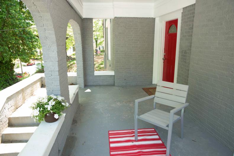 Porch with Red Front Door