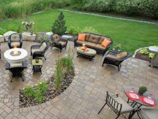 Paver Patio with Fire Pit, Boulders and Seating
