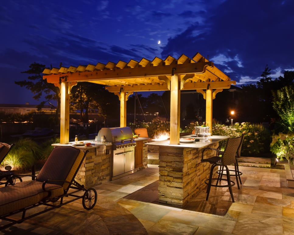 Outdoor Grilling Station With Pergola HGTV