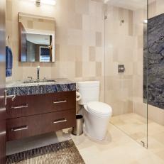 Neutral, Transitional Bathroom is Open, Tranquil 