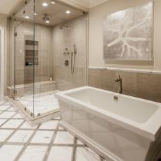 Spa-Worthy Bathroom With Soaker Tub and Walk-In Shower