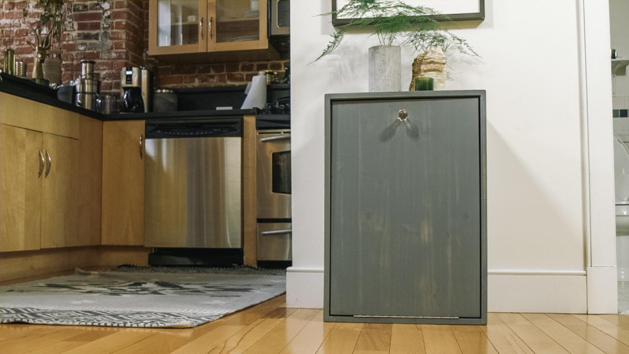 How To Make A Hidden Trash Can Cabinet
