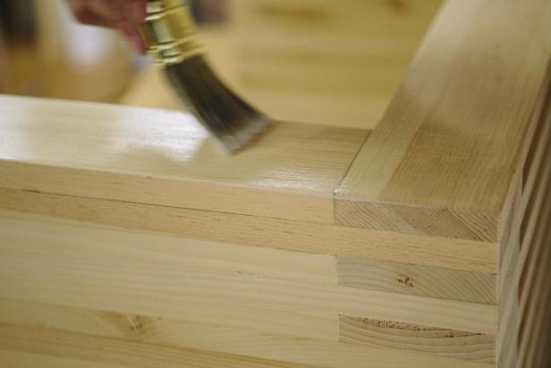 Apply polyurethane to entire bench to protect the wood.