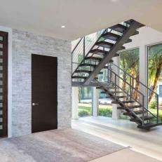 Contemporary Wood and Metal Staircase