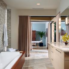 Contemporary Bathroom Boasts Soothing Neutral Palette