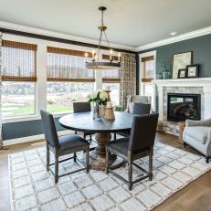 Gray Traditional Dining Room Photos Hgtv Traditional Dining Room Boasts Deep Blue Gray Walls