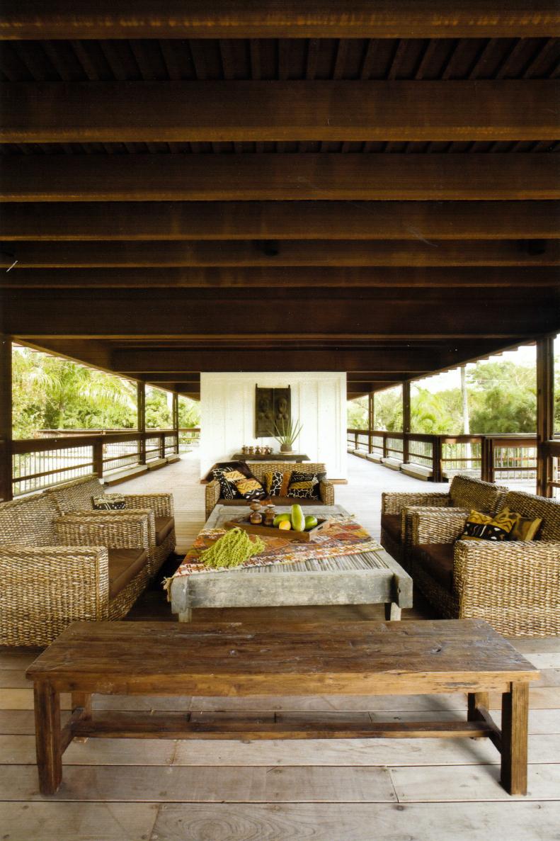 Covered Porch With Seating Area