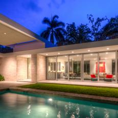 Modern House with Glass Walls, Swimming Pool