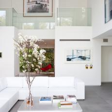 Bright White Living Room is Modern, Open