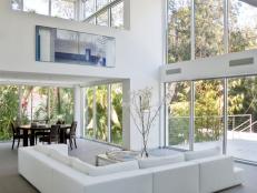 Modern, Two-Story Living Room Full of Light