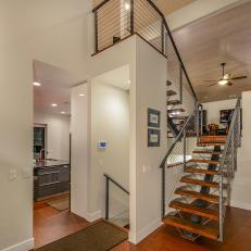 Neutral Modern Foyer With Staircase