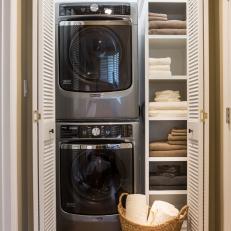 Transitional Laundry Closet Is Functional, Stylish