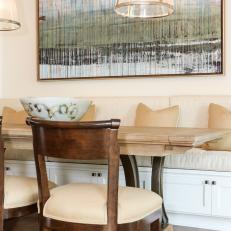 Banquette Dining Room is Cozy, Transitional 