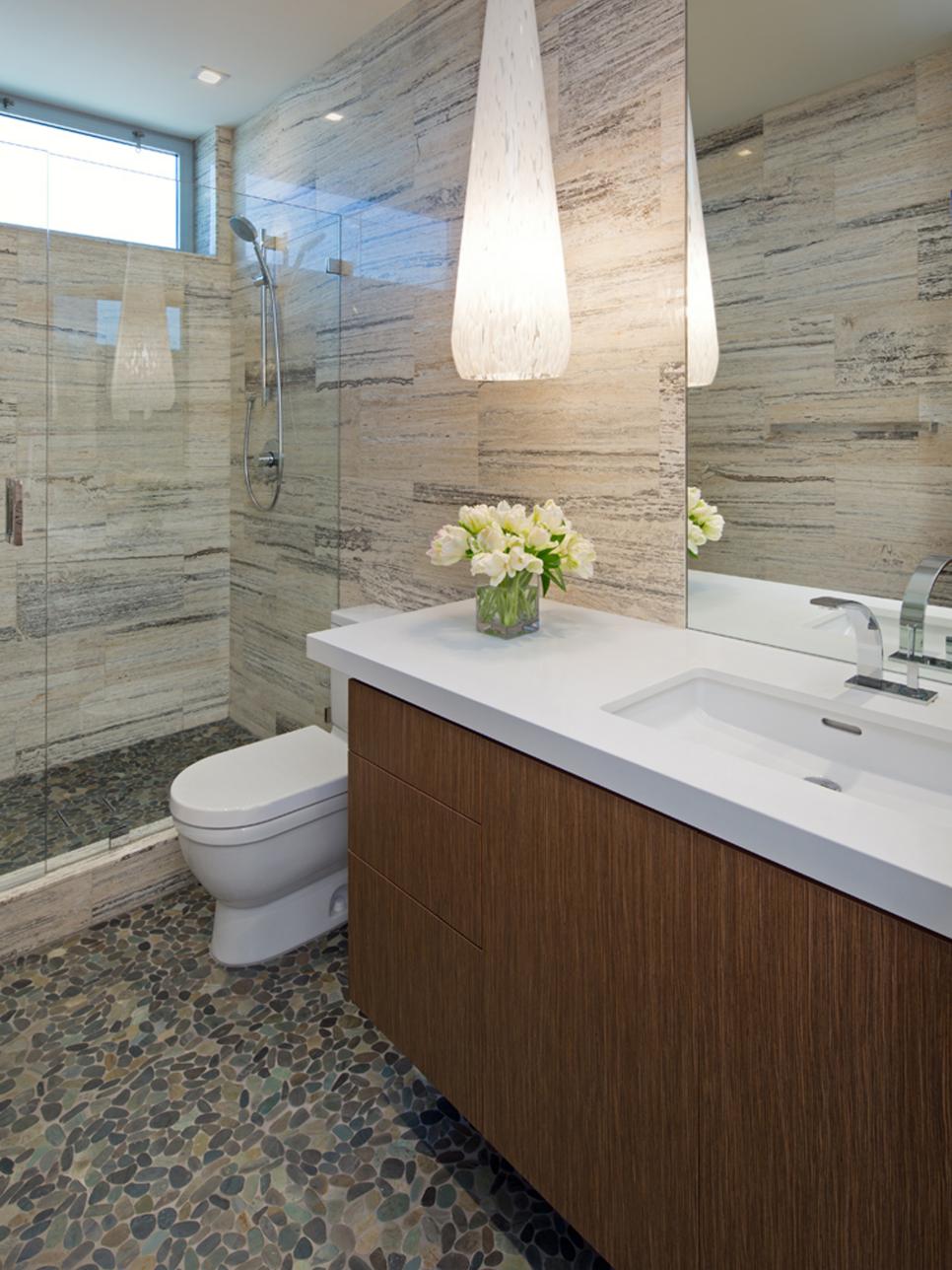 Neutral, Modern Bathroom with Standout Tile | HGTV