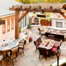 Luxurious Patio With Outdoor Bar