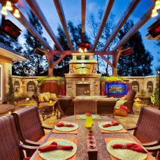 Outdoor Dining Space Under Pergola