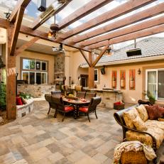 Traditional Courtyard With Pergola