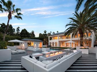 Poolside Striped Marble Floor