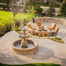 A Serene Stone Patio Made For Entertaining
