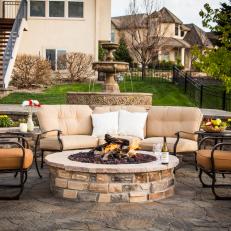 A Stone Fire Pit is the Center of Attention