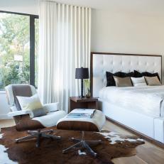 White Contemporary Bedroom With Recliner