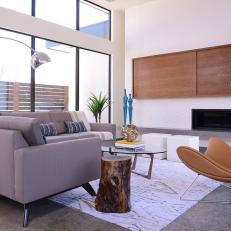 Neutral Contemporary Living Room With Armchair