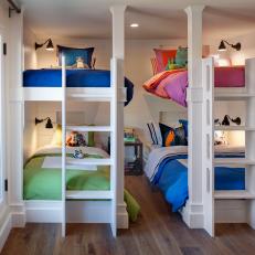 Neutral Kids' Room with Multiple Bunk Beds