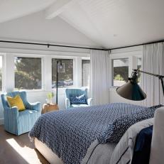 White, Transitional Beach House Bedroom